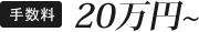 手数料 20万円～